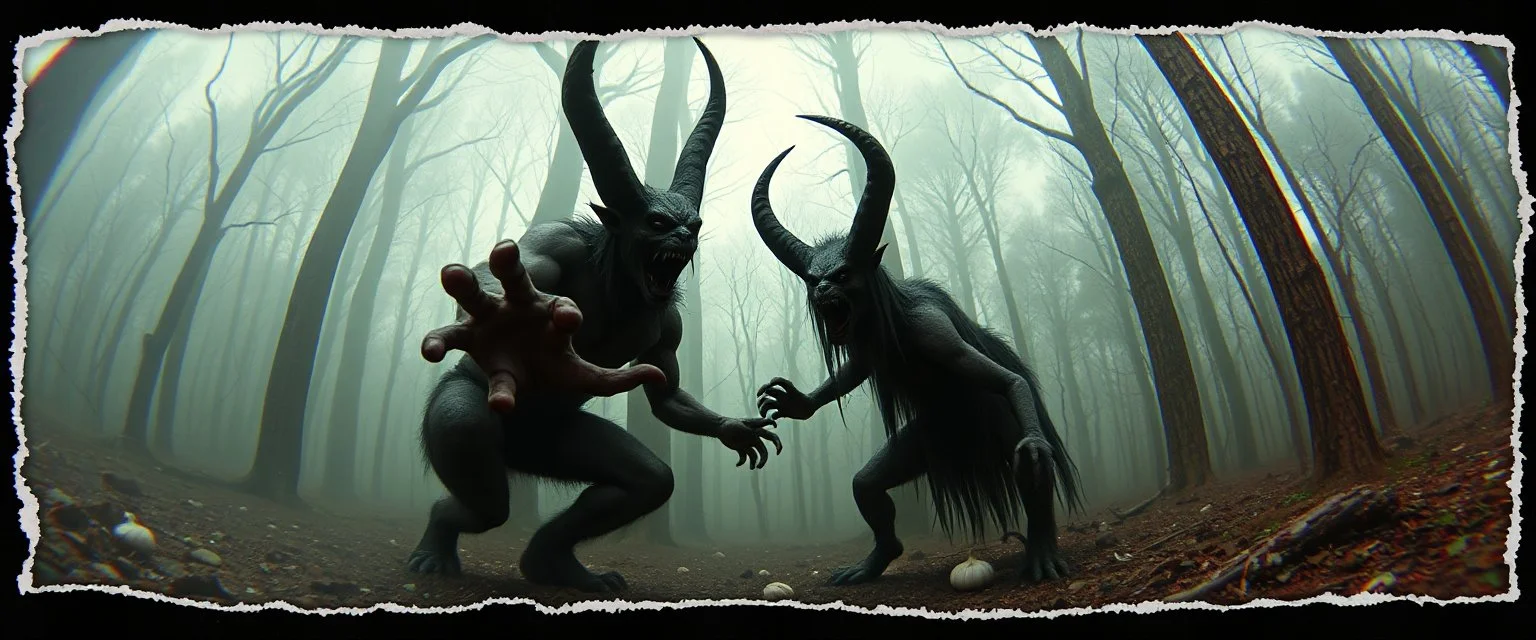 3d airbrush render,i was cooking garlic and went out to eat and something hit me hard and i wake up puked and wrestled a vampire lycantrophe and ran to the forest to sleep , pinhole cam, airbrush 3d rendering, in the style of Titian and Dali , torn edges on border