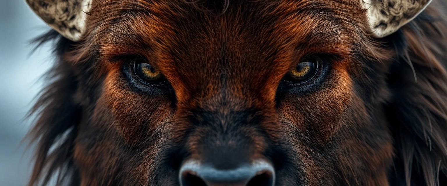 upper body with eyes of hound bison reindeer yoga man with the venus in the pupils