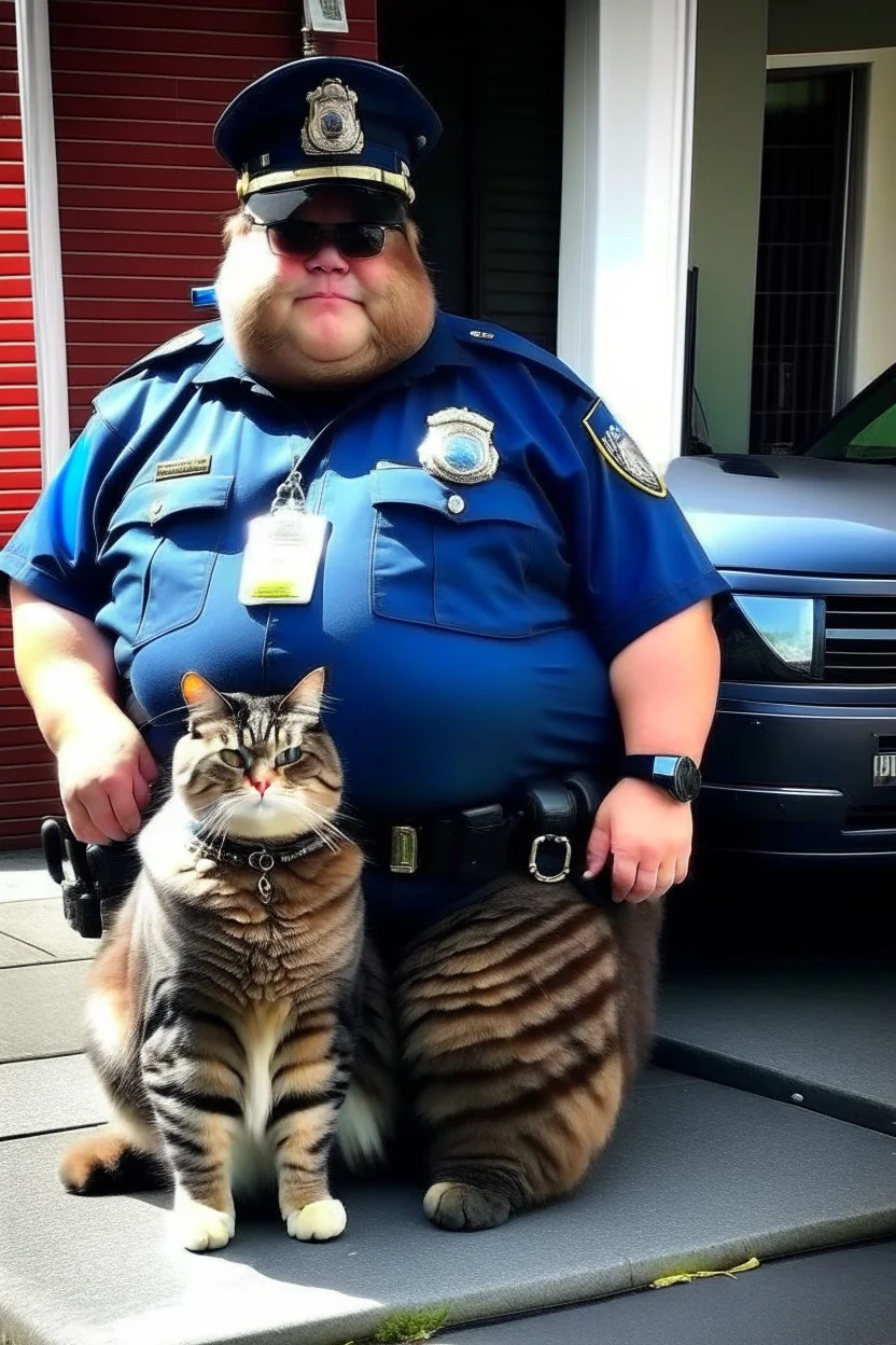 big fat cat arrested by police