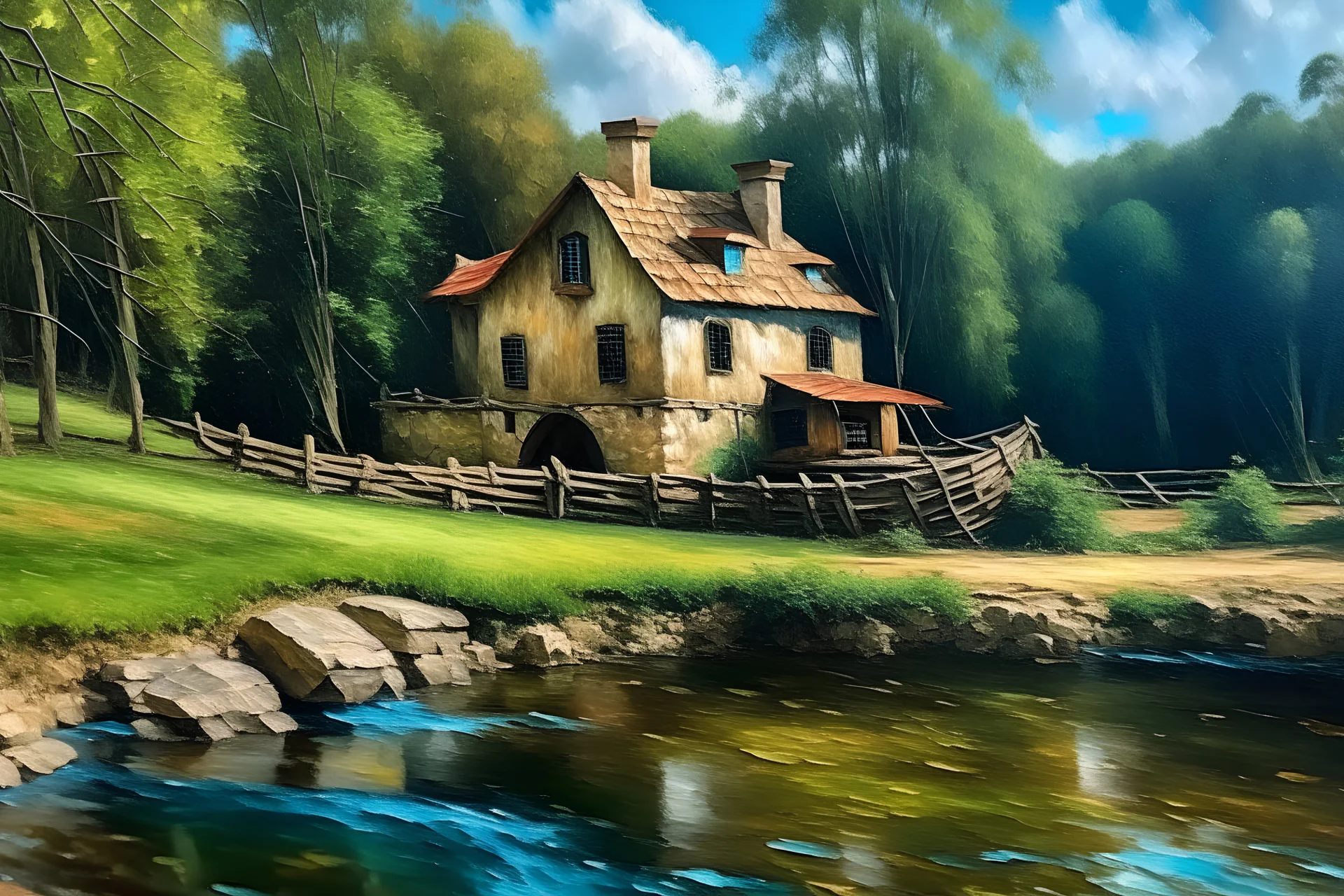 vodný mlyn na rieke van gogh