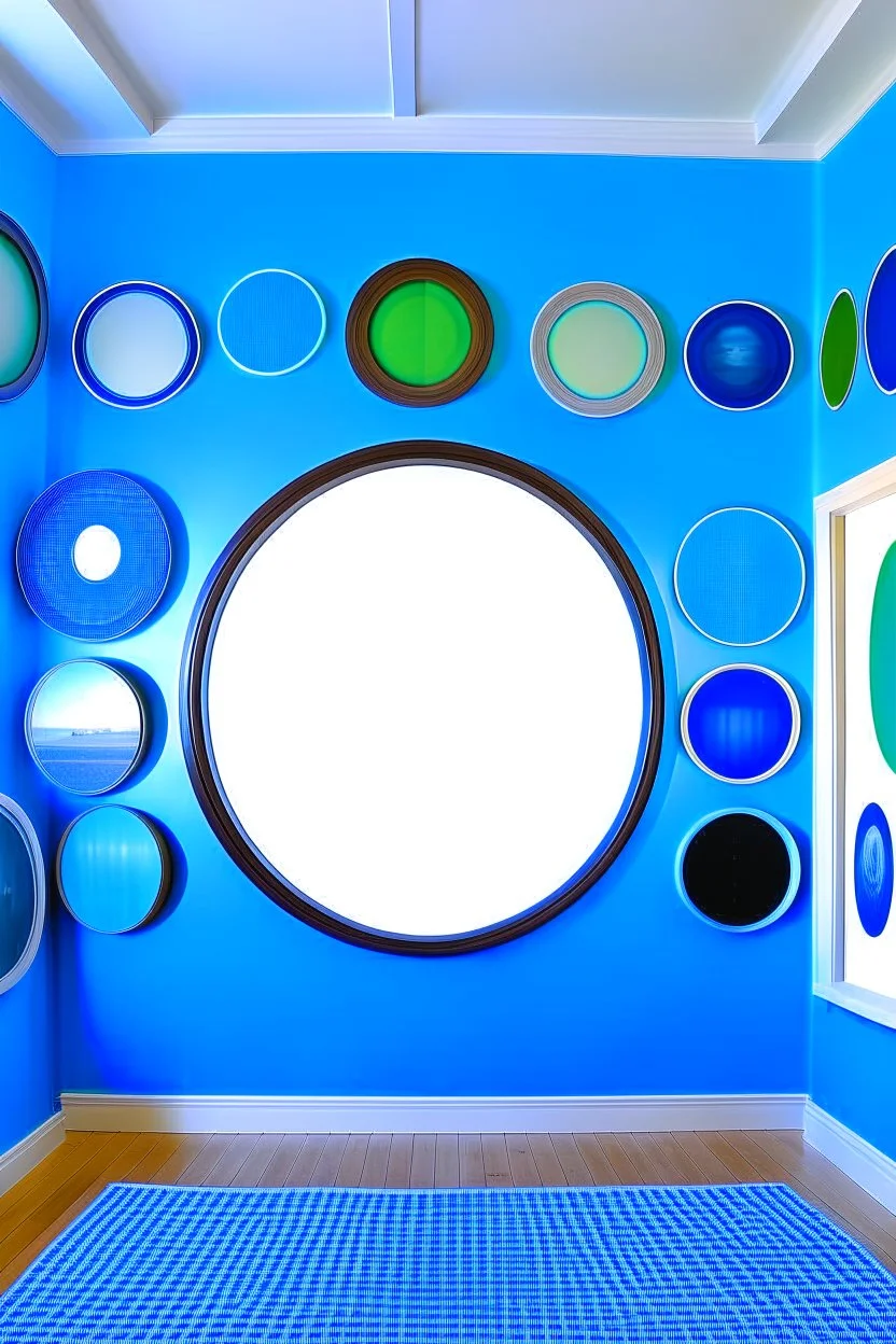 Gallery of blue wall paintings and oval walls