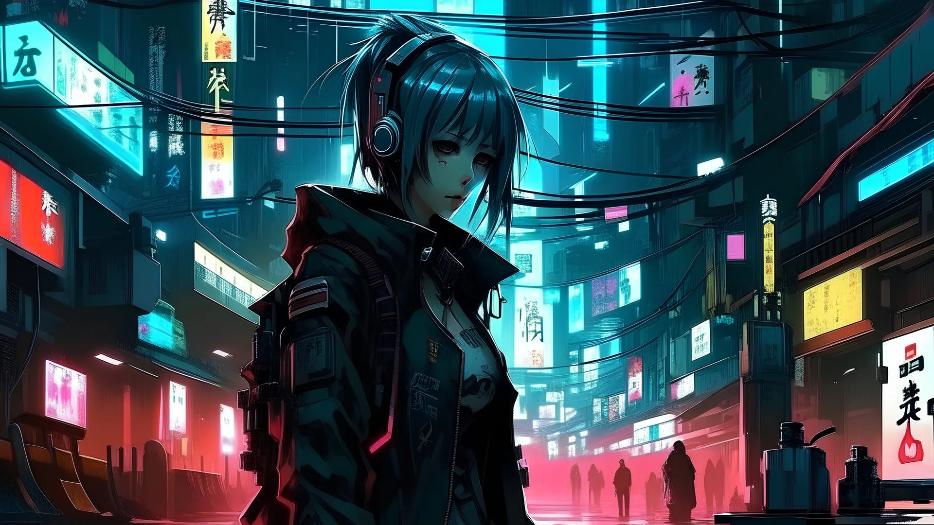 Custom I will create cyberpunk anime style illustration for you Art  Commission | Sketchmob