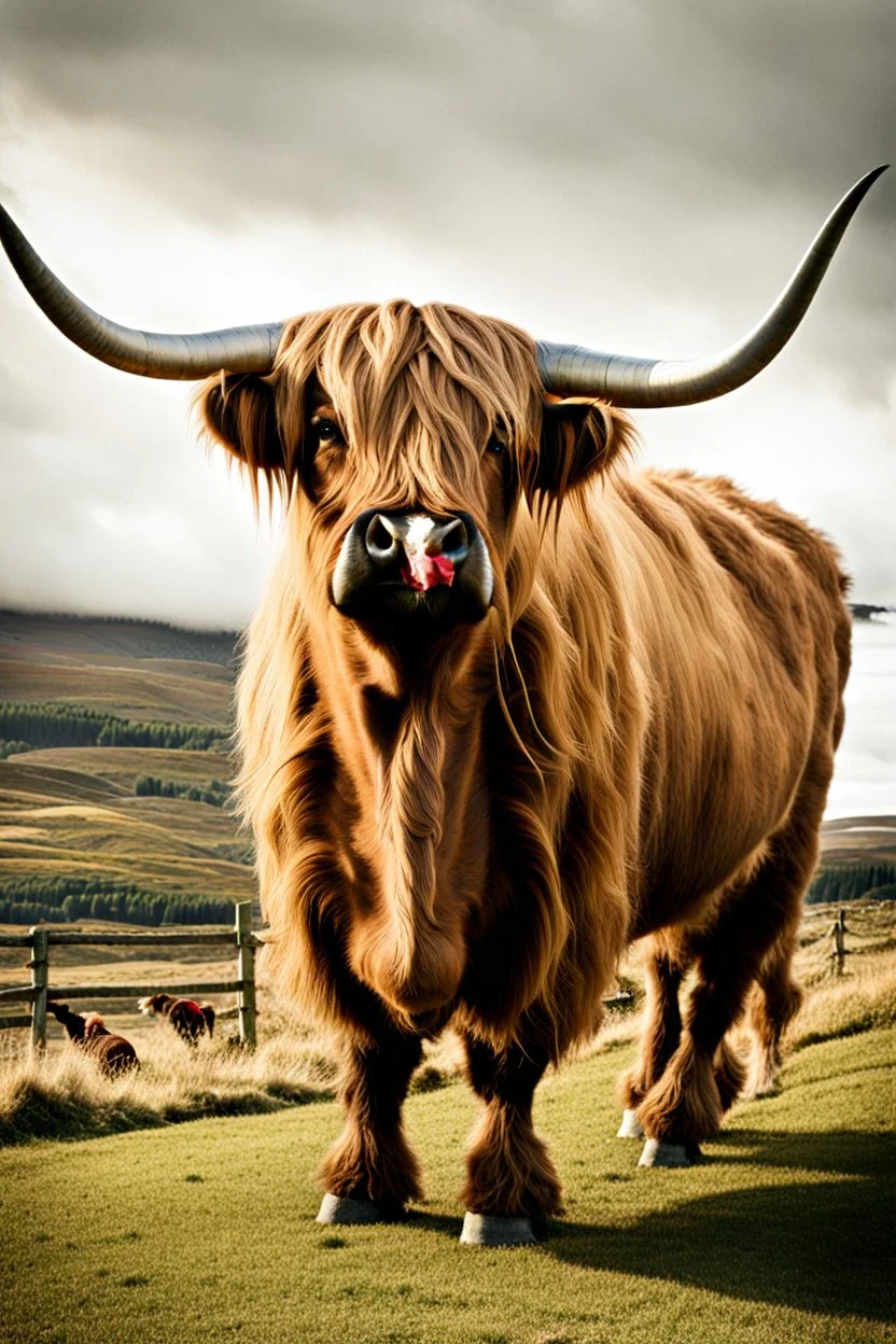 Giant highland cow kaiju