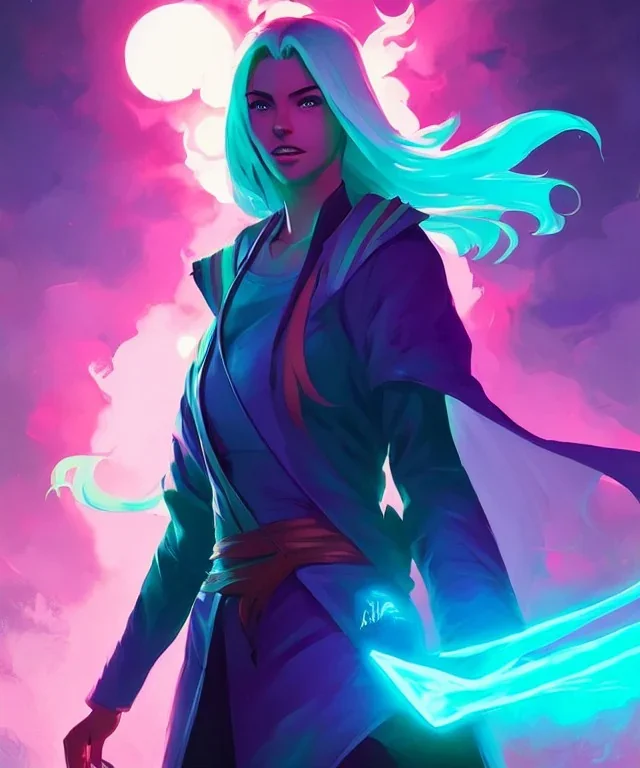 arcane style character magic digital painting bioluminance Alena Aenami Artworks in 4K design by Lois van baarle by Sung Choi by John Kirby artgerm and greg rutkowski and magali villeneuve Mage Fighter Assassin