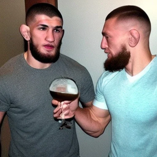 khabib drinking alcool with conor mcgregor