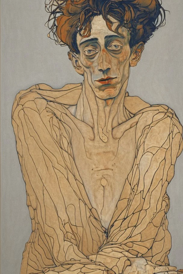 painting of a figure with the life-filled void of an empty existence, egon schiele masterpiece