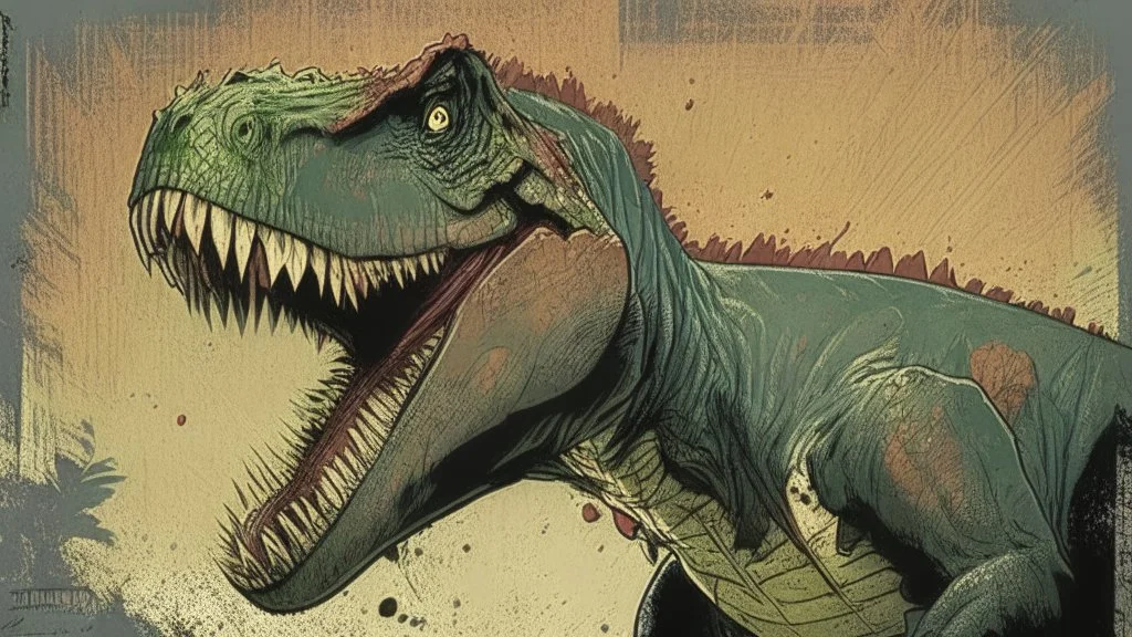 Dinosaur, T-rex, Comic style