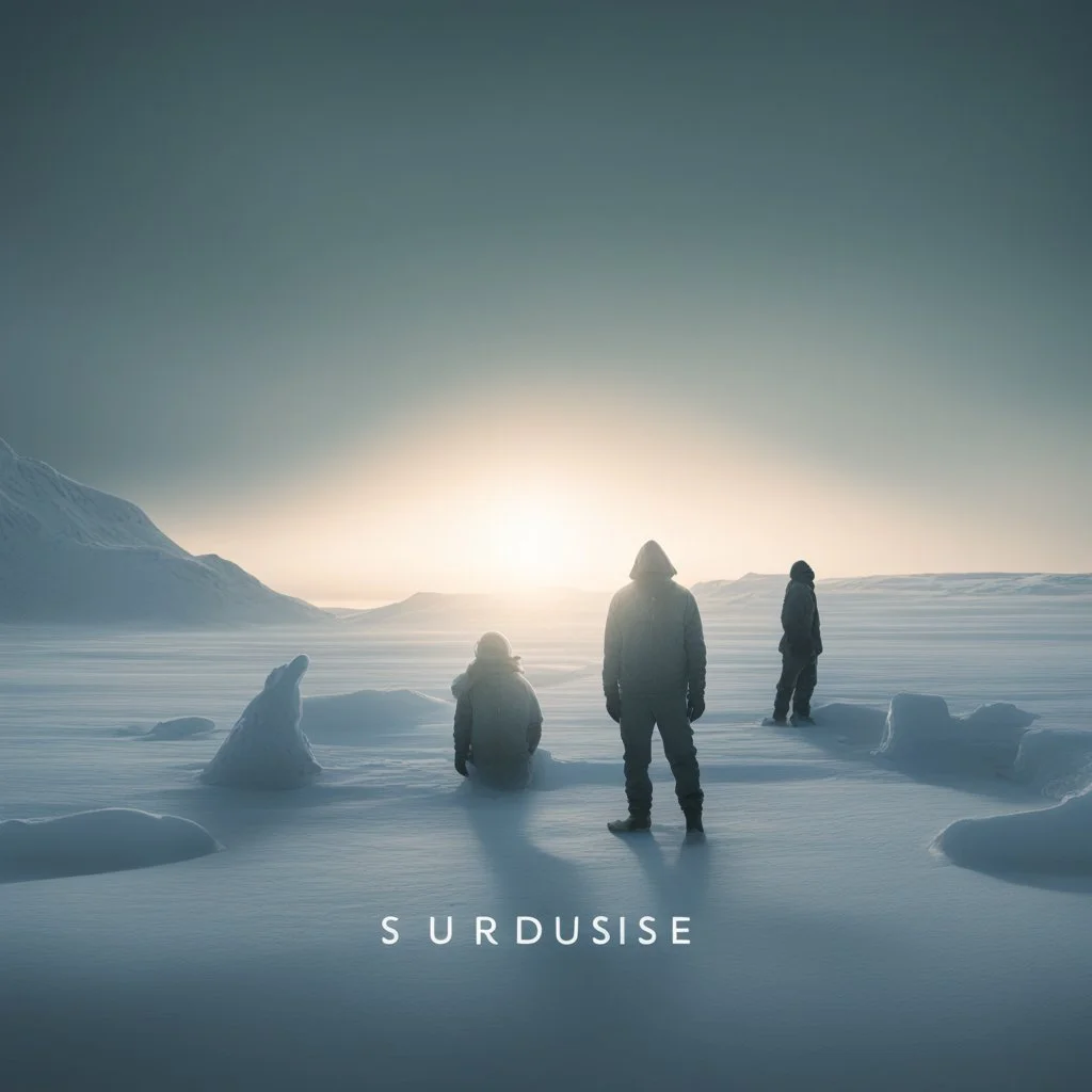 Cover for a single (music). Title is Surrender. Artists are Arctic Sunrise featuring Talking to Ghosts. Do not put any text on the cover. Do not put people on the cover.