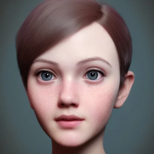 potrait girl look beautiful, eyes like ocean blue, short hair, smile, 8k, rtx, eyebrows like serious, facing left, real, cute, shy expression, hyper realistis