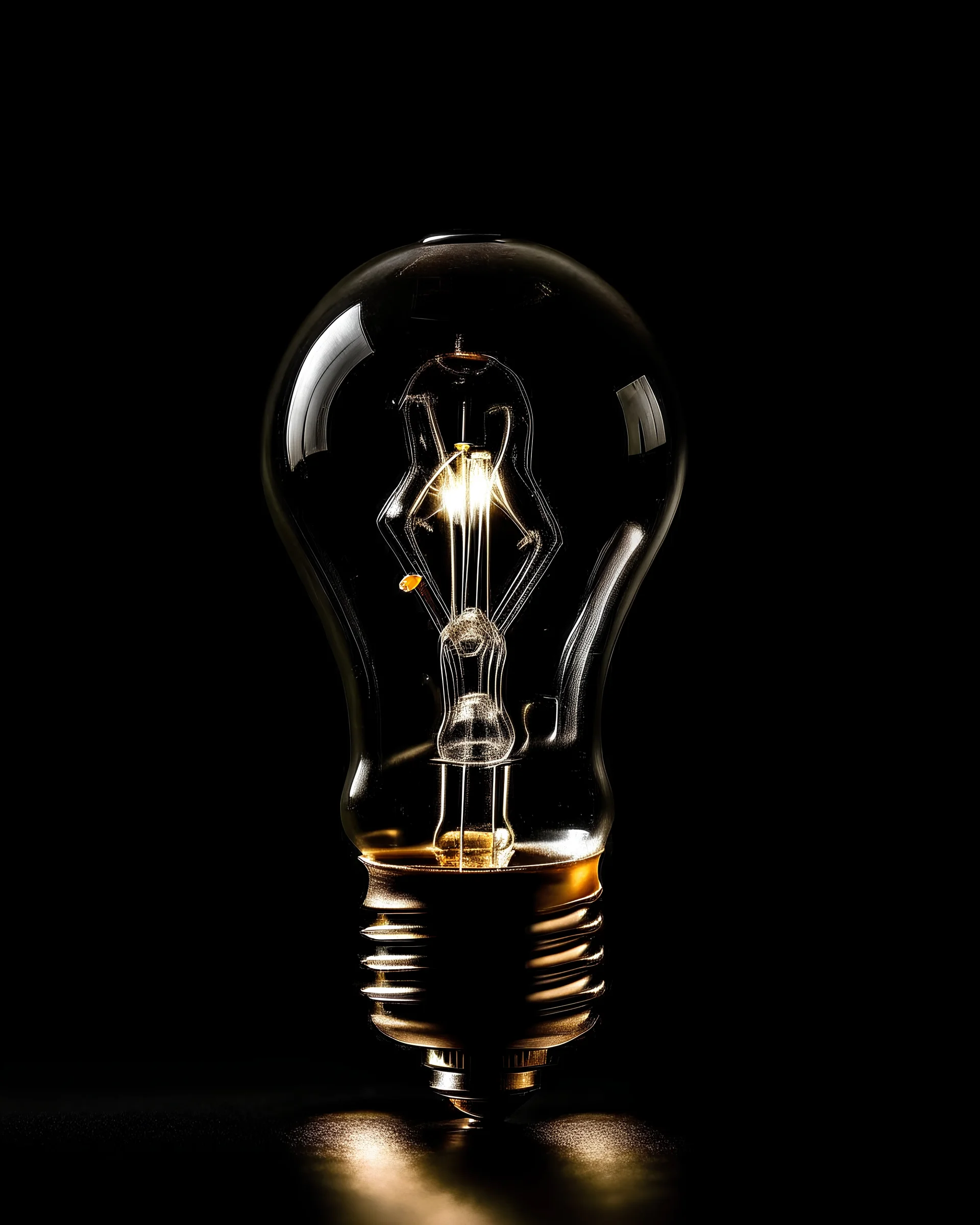 Large Light bulb filled with light; black background