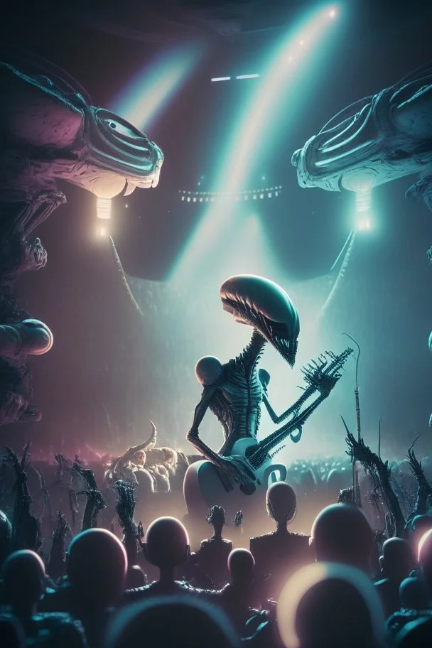 Alien concert , HD, octane render, 8k resolution