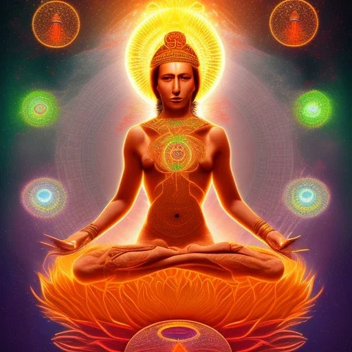 A tantrika activating her sacral chakra