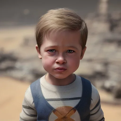 Brad Pitt toddler, hyper realistic