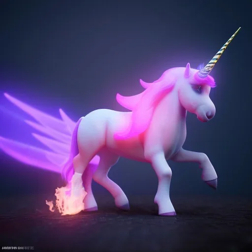 CM küre içinde fantastik unicorn ateşli kanatları olan