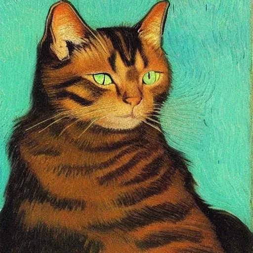 Portrait of a cat by Van Gogh