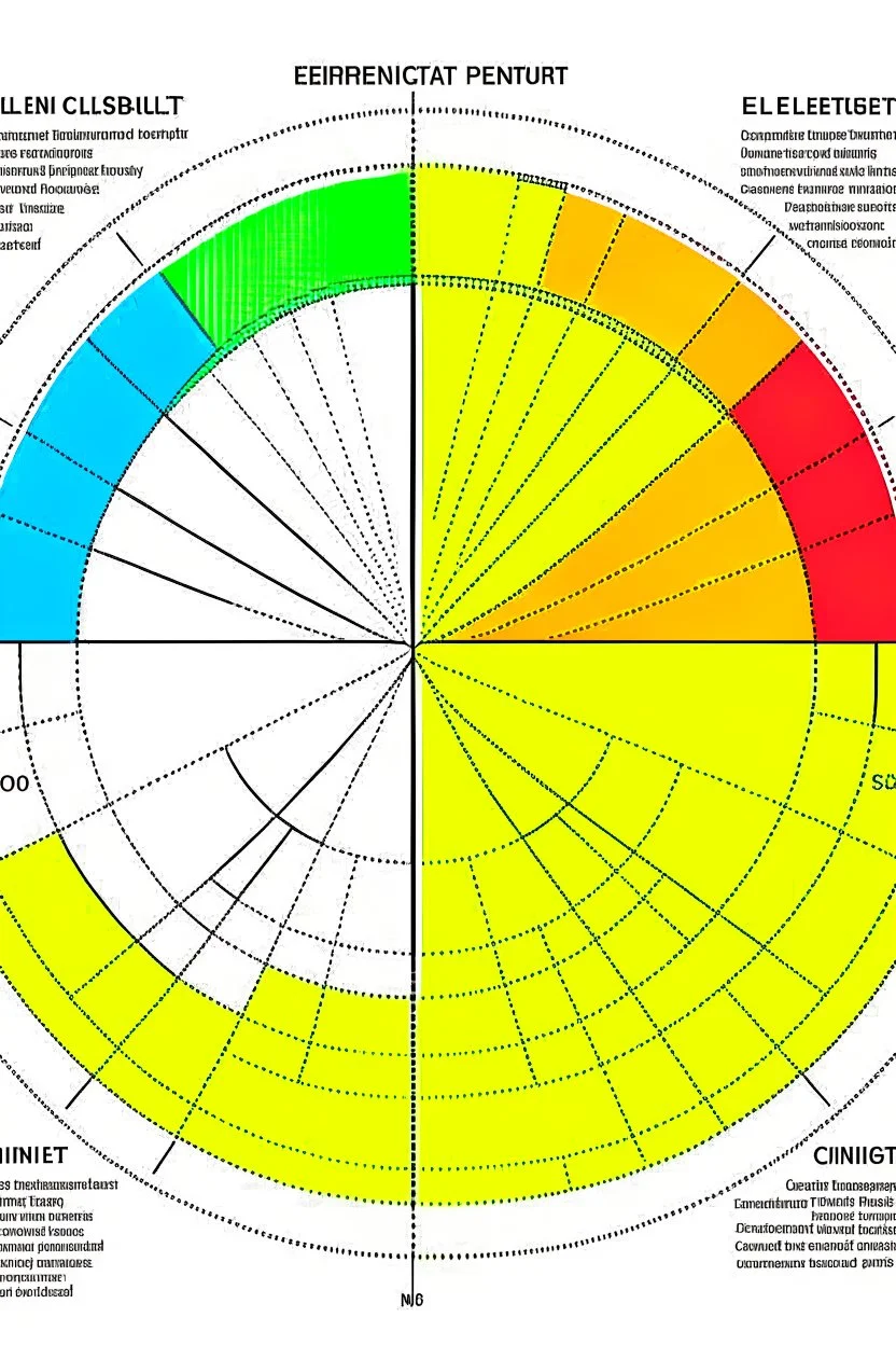 Elliptical stage chart with measurements in cm