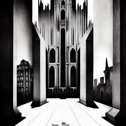 Gothic city by fritz Lang,otto hung,Antonio sant'elia