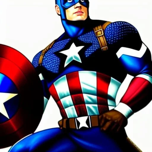 ultra detailed fullbody portrait of CAPTAIN AMERICA , extremely detailed digital painting, intrincate, extremely detailed face,crystal clear Big eyes, in the style of gabrielle del otto, mystical colors , perfectly centered image, perfect composition, rim light, beautiful lighting, 8k, stunning scene, raytracing