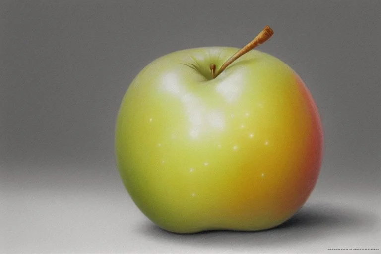 an apple, graphite drawing, no blending