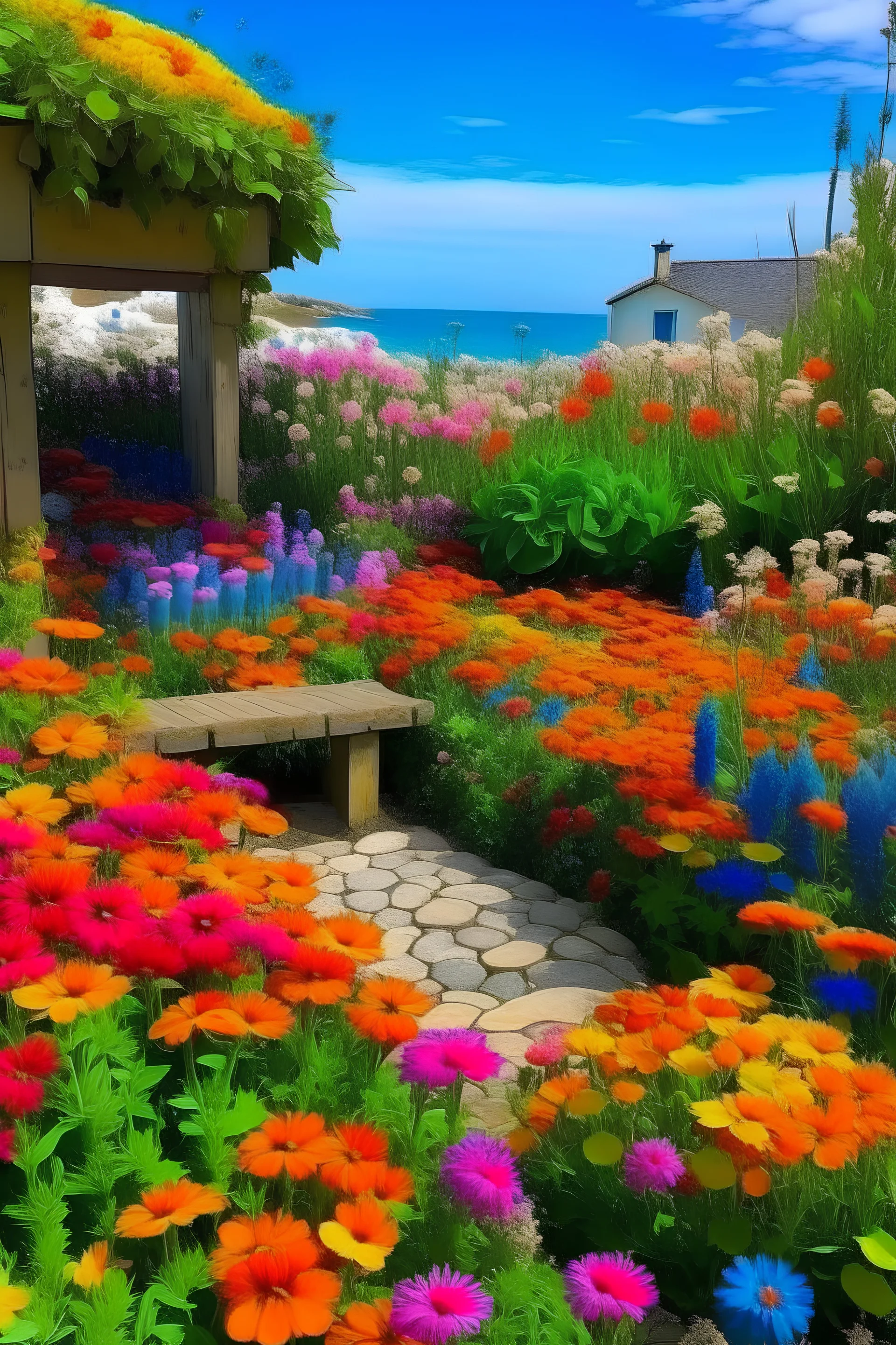 Un lugar cálido, rodeado de flores con bello aroma, cerca de la playa, que transmita mucha paz