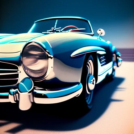 fullbody Drawing of ' 1954 Mercedes 300SL',intricate detail,andrea bonelli,Kilian Eng,Ohrai,evan lee,Aleksandr Sidelnikov,KyuYong Eom,three quarters frontal aerial view,toned colors,16k