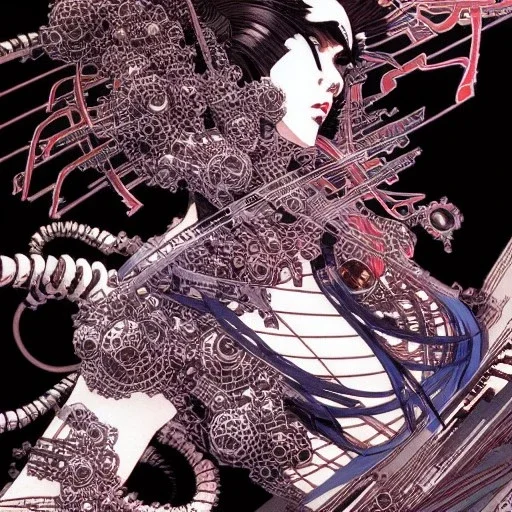 beautiful cyberpunk woman, hyper detailed, hyperdetailed, intricately detailed, illustration by <Katsushika Hokusai> <Yoji Shinkawa>,