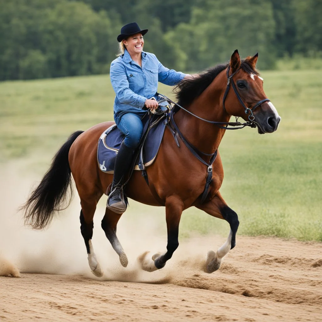 riding a horse