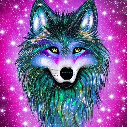 A magical sparkle wolf