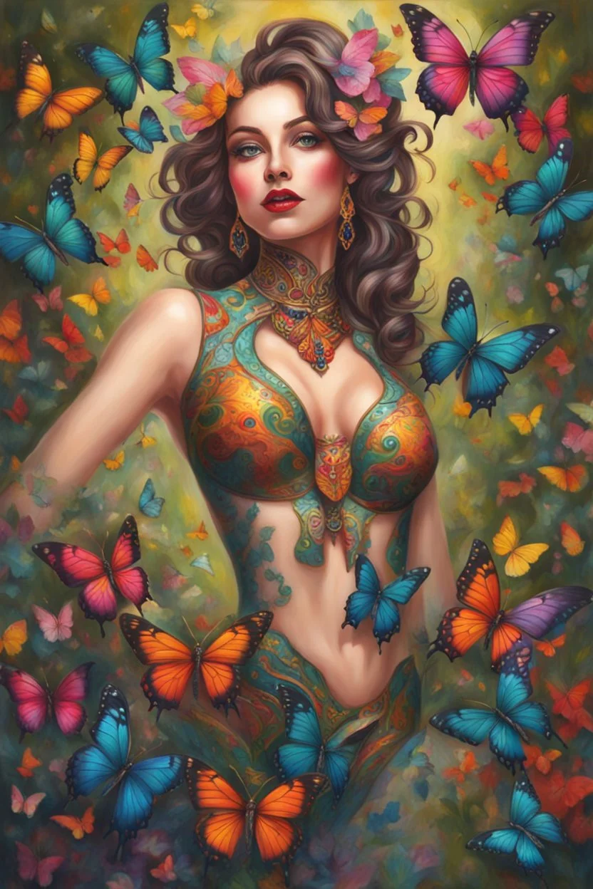 Full body Beautiful anthropomorphic lady butterfly colorful art conceptual, amazing artwork, hyper detailed, ultra maximalist quality, 12k