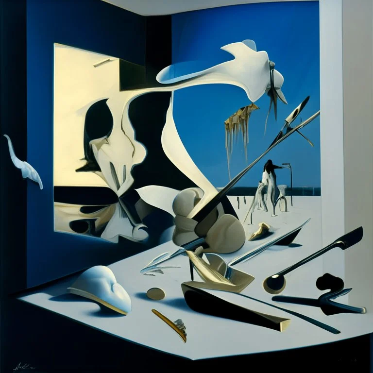 human body, universe-like mirror, complex surgical instruments mixed with human body-like dentist instruments,minimalism,Painting By Adrian Ghenie, Rene Magritte, Salvador Dali, Lucian Freud