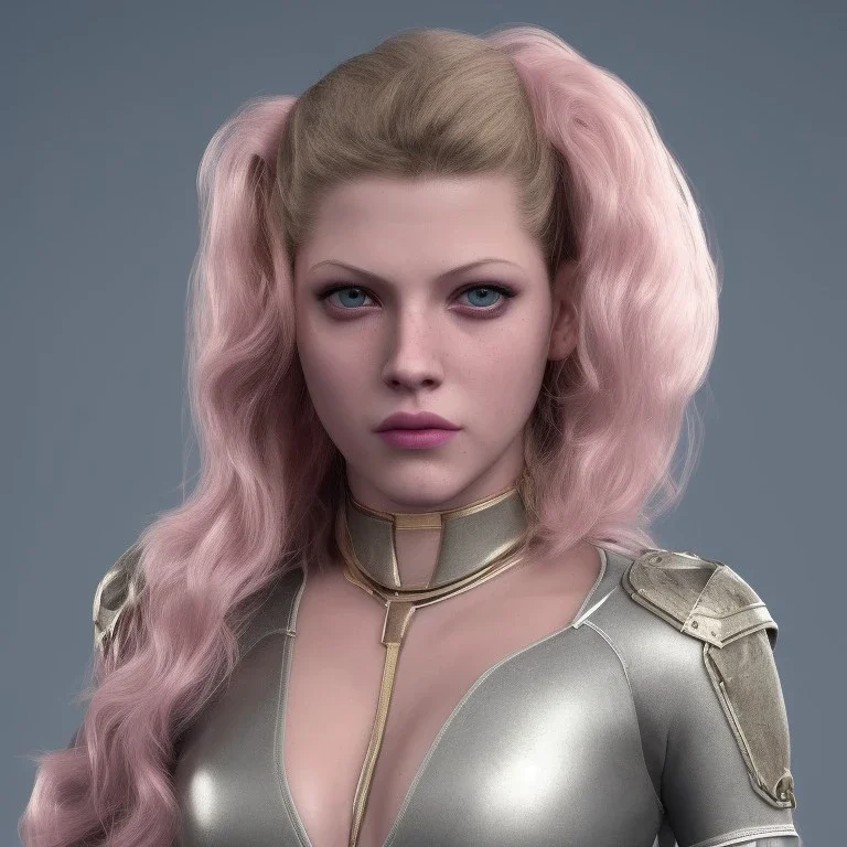 Actress, young Katheryn Winnick, android woman, gold tees, circuits in face, glow painted face, shaved hair, ghost in the shell, leather coat, elastic bodysuit, cyber punk, neon, army, bamboo, blood, portrait, gradient color background, unreal engine 5, soft color, 16 bit, god lights, ray tracing, RTX, lumen lighting, ultra deatail, volumetric lighting, 3d, finely drawn, hd.