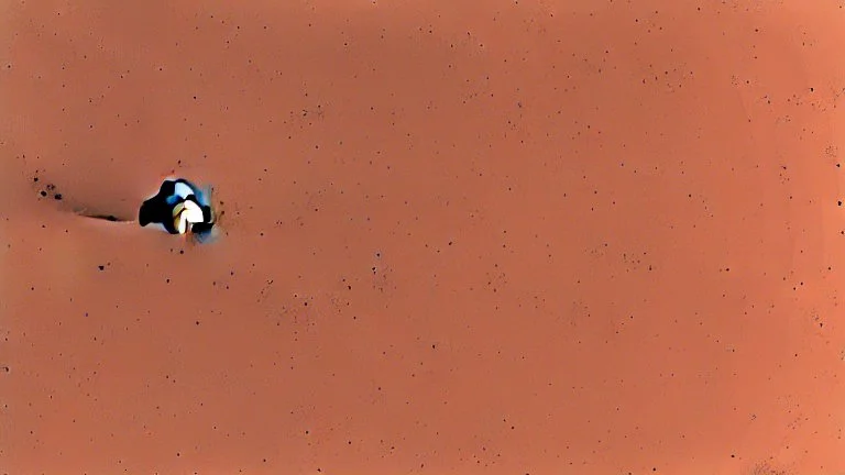 A Tesla's 'Model S Plaid' is racing at top speed, across the 'Cydonia' region, on planet Mars. CINEMATIC. WIDE ANGLE LENS.