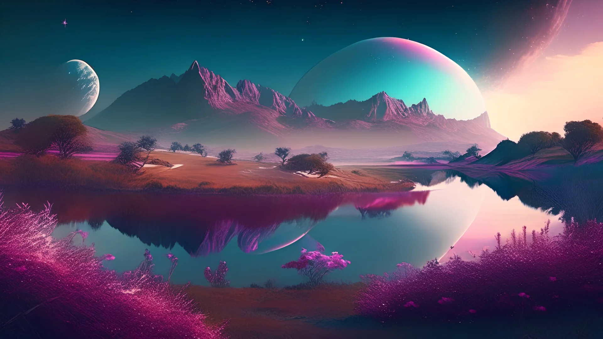 dreamly landscape in a beautiful planet