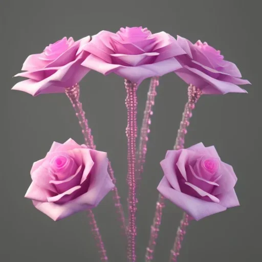  Pink Crystal Rose Bouquet Flower