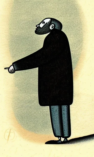 illustration of a blind man