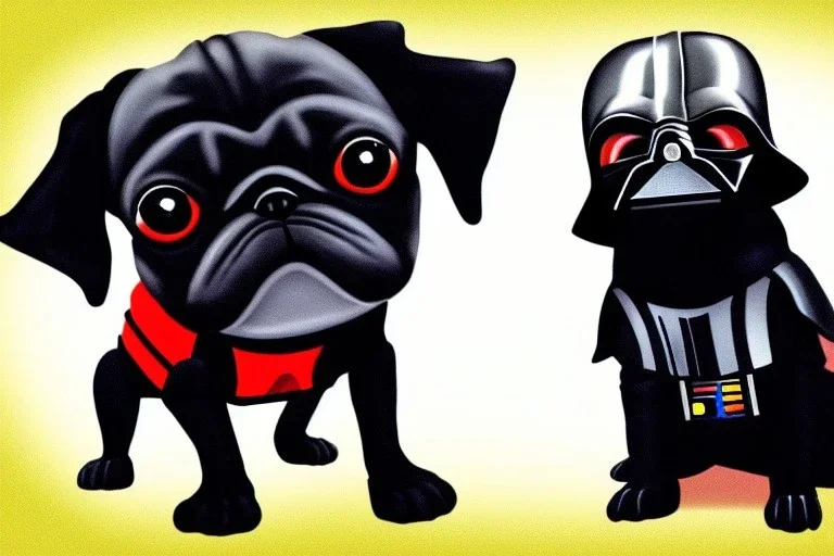 Darth vader as a pug. comic