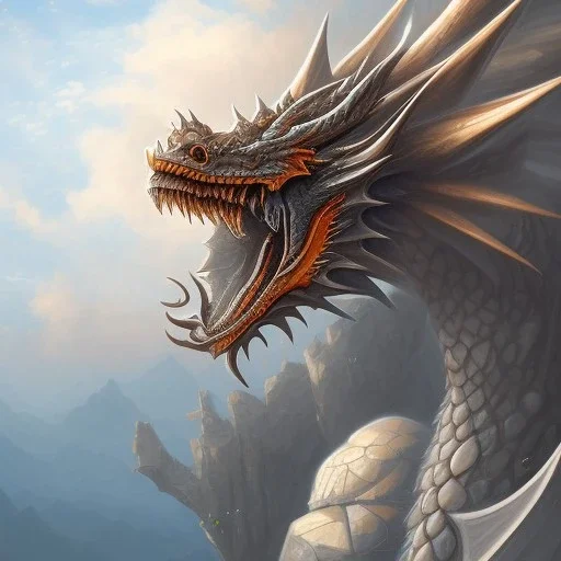 dragon full body sky background