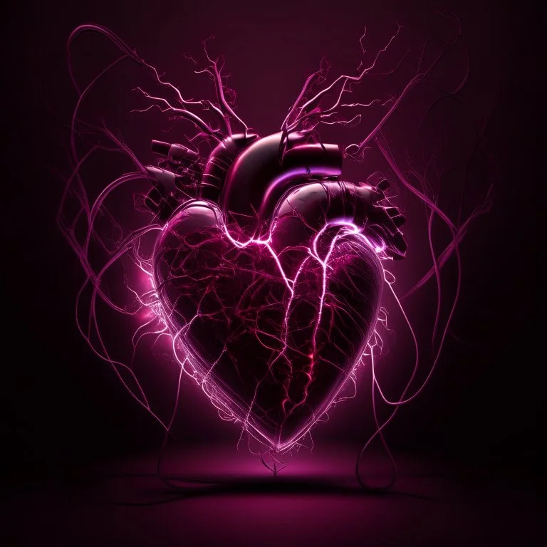 burgundy electric heart