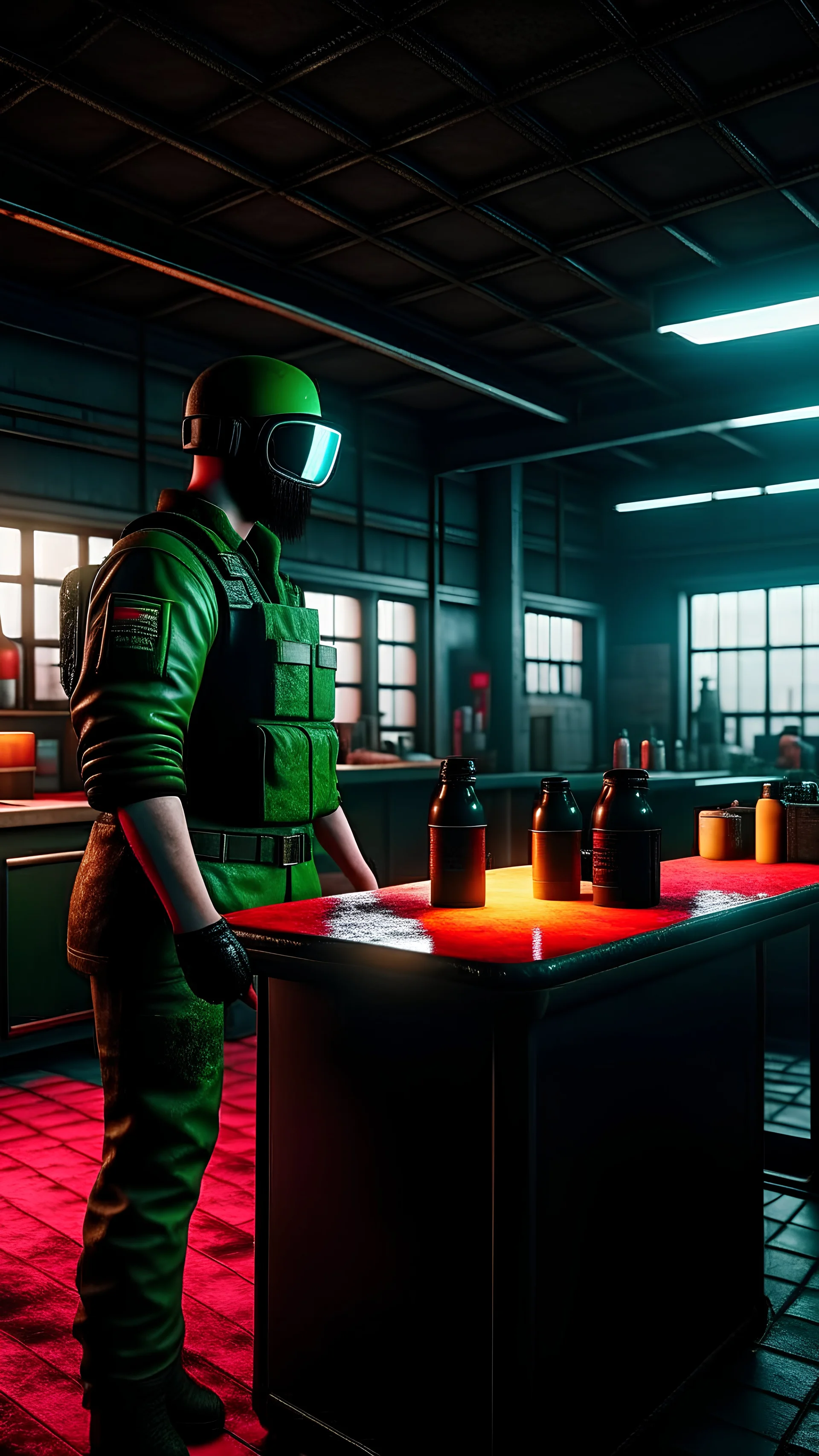 The hero of the PUBG game in a chemical laboratory in a large area--v4