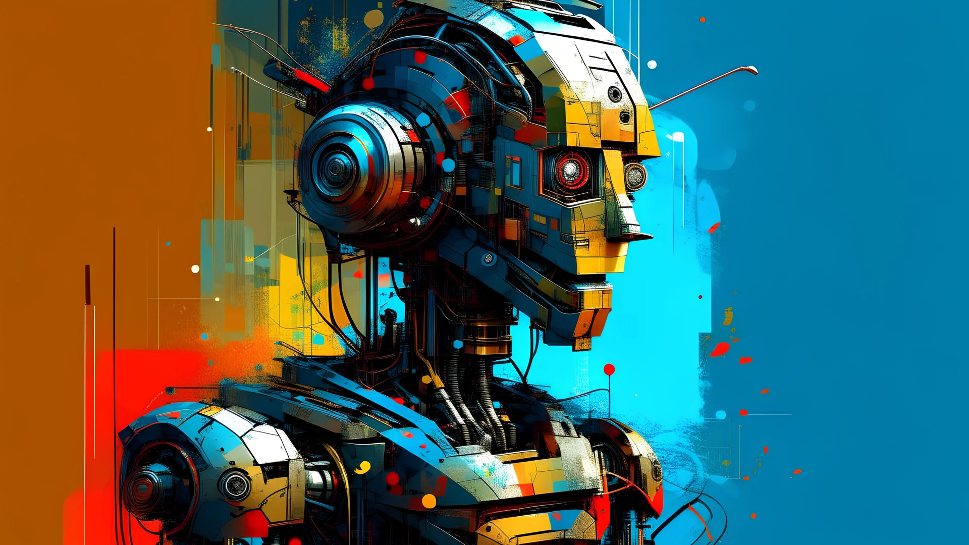 digital robot art abstract