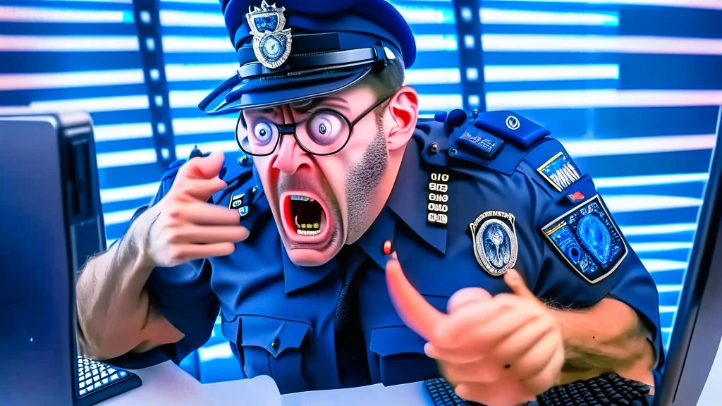 male cop dispatcher deals with evil phone virus