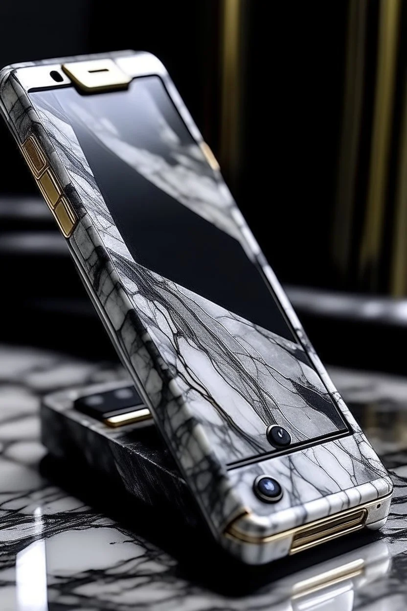 The phone is made of granite and marble