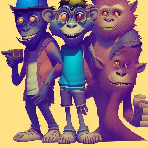 cartoon style Gorillaz