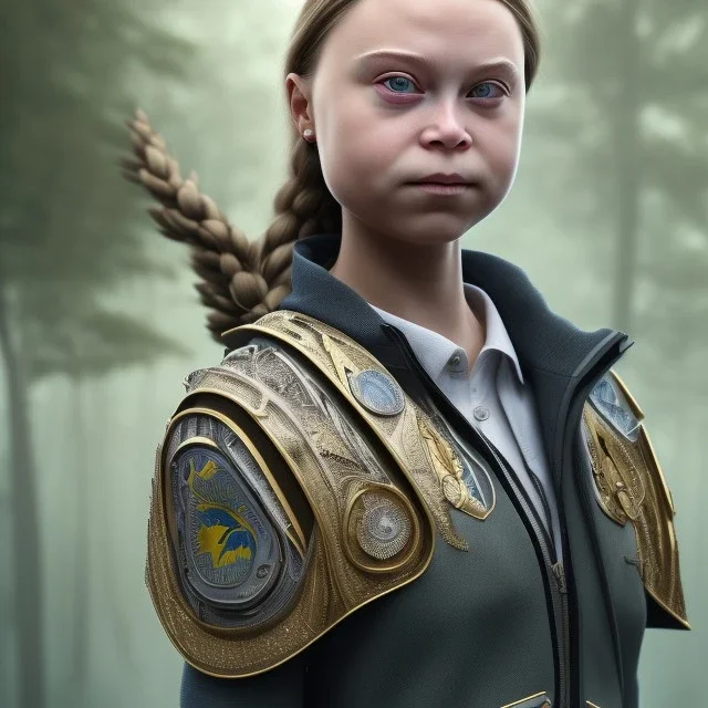  Greta Thunberg of mutant, perfect composition, hyperrealistic, super detailed, 8k, high quality, intricate details, highly detailed