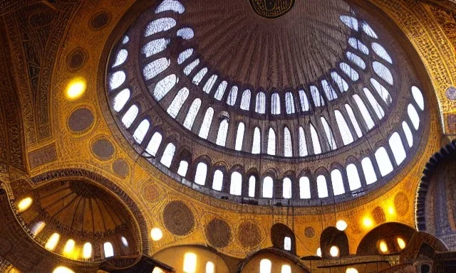 hagia sophia mosque building dramatic off center outside