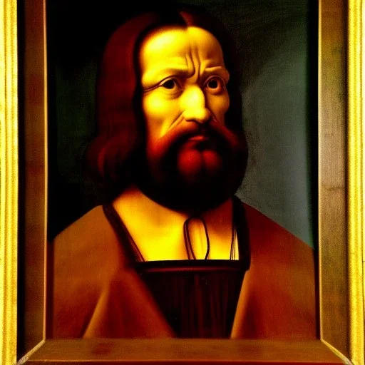 Retrato de un hombre llamado Jacobo Santiago Mozos con el estilo de Leonardo da Vinci