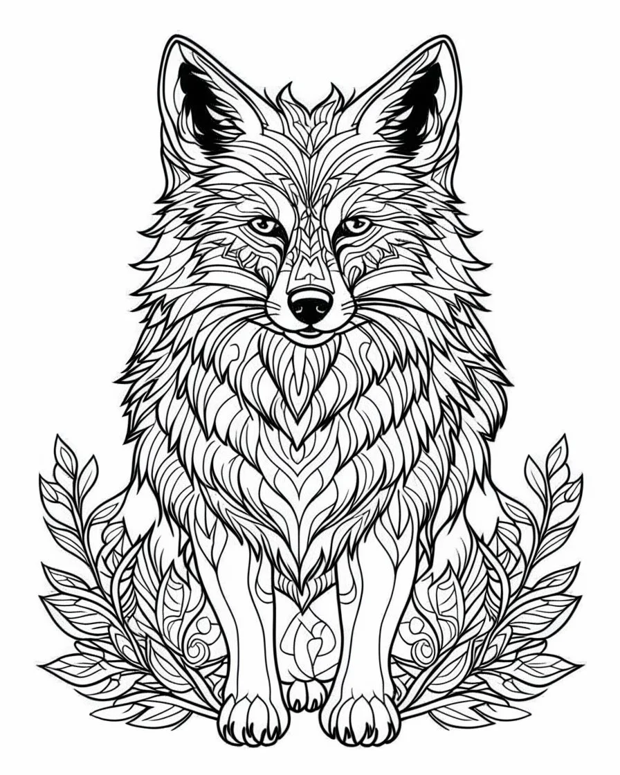 Eurasian wolf ANIMAL coloring pages for adult