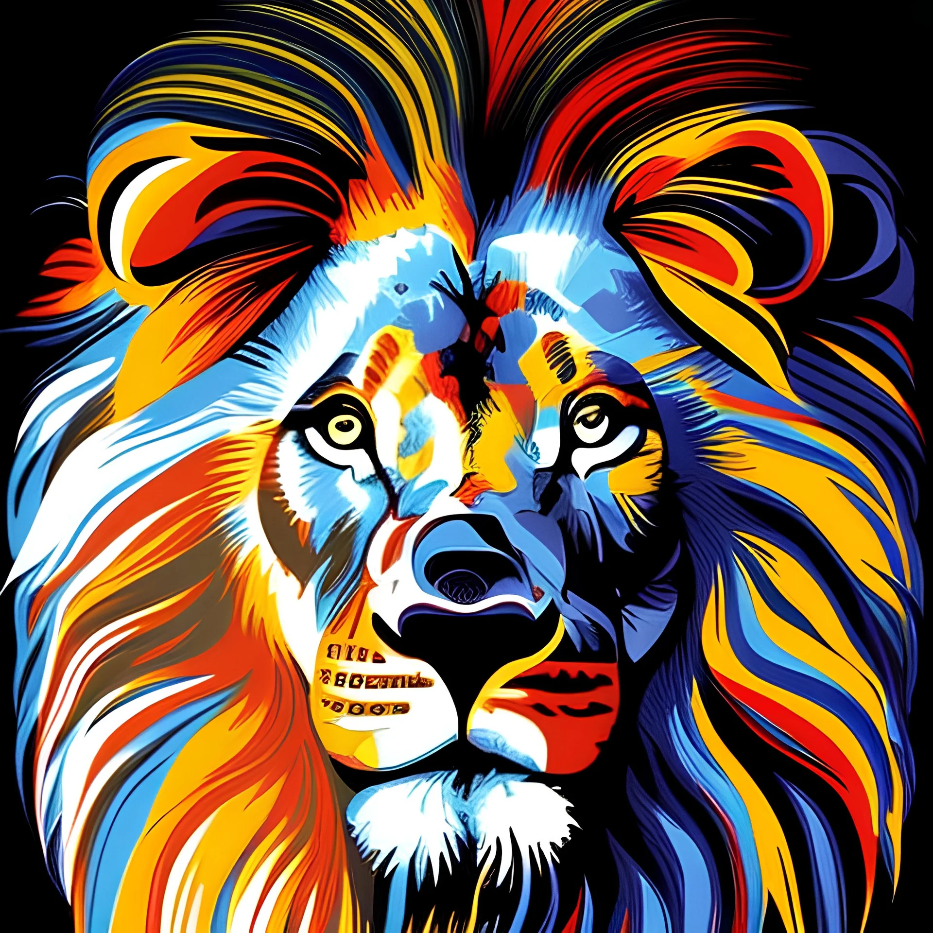 lion potrait vector colorful