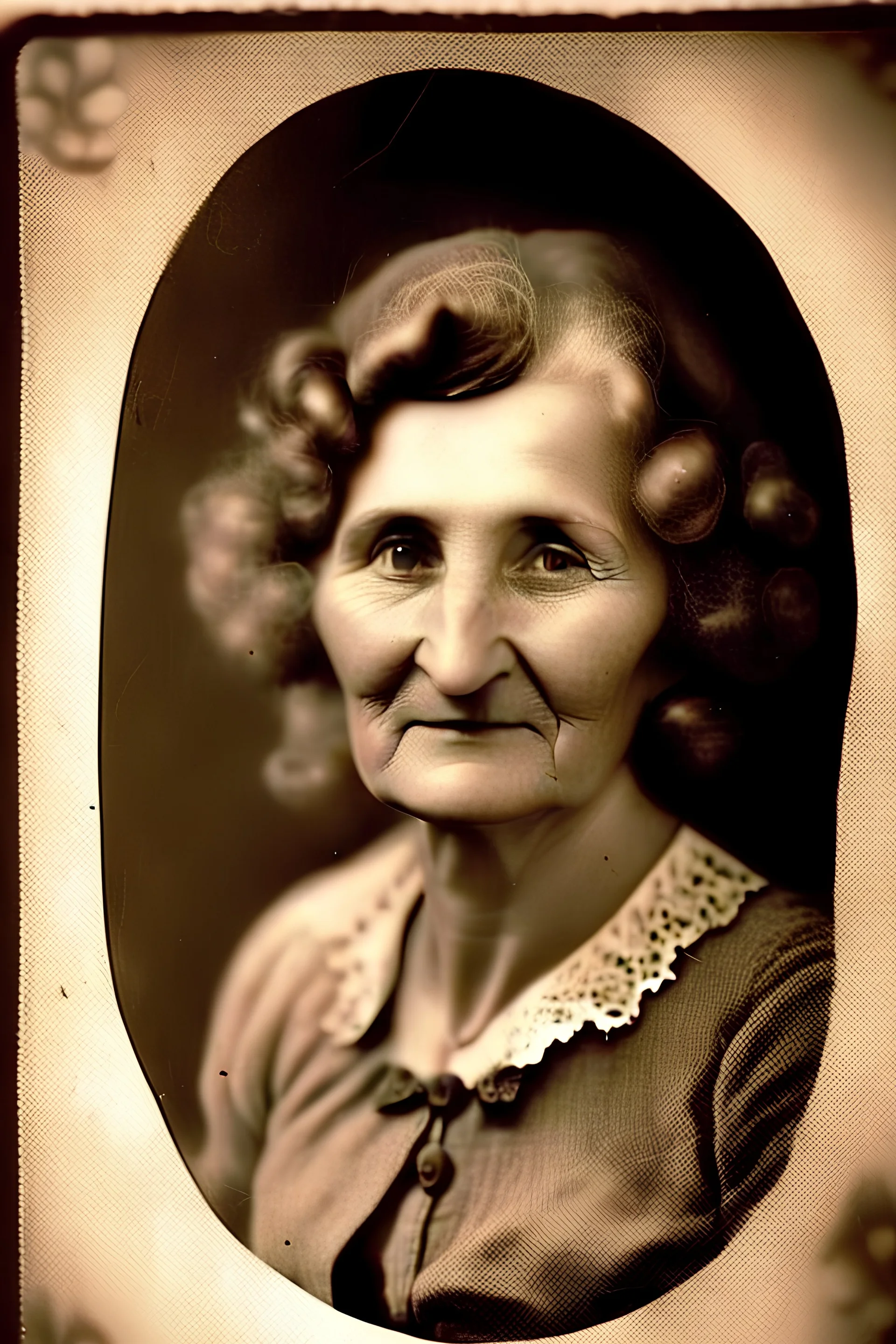 Grandma when she was young, a charming old photo portrait vintage sepia