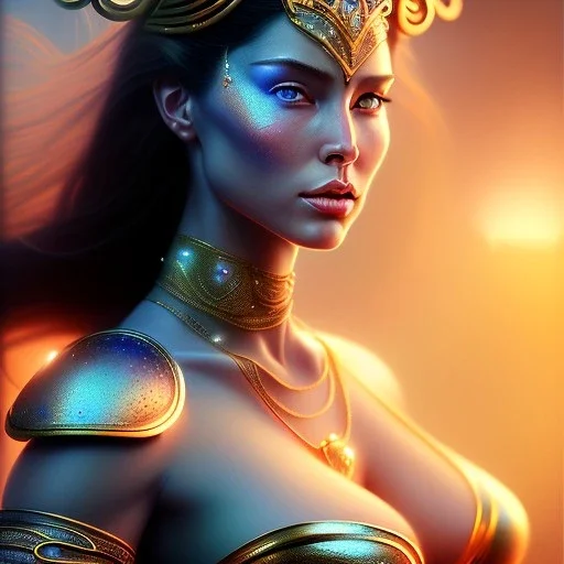 ultra detailed portrait of beautiful Dejah Thoris, wearing a bikini plate armor, extremely detailed digital painting, extremely detailed face, in the style of pablo oliveira, mystical colors, rim light, beautiful lighting, 8 k, stunning scene, raytracing